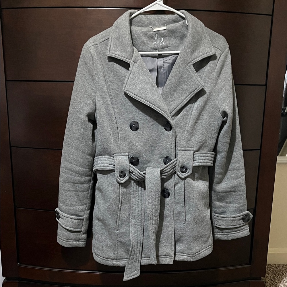 Gray Double-Breasted Coat - image 1